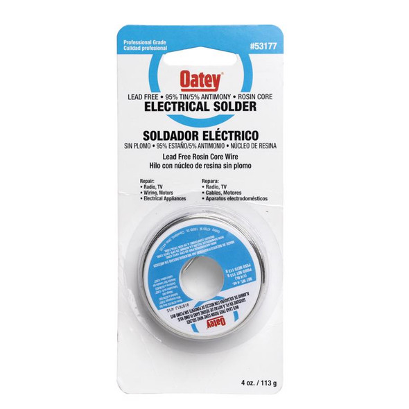 Oatey RSN CR Solder Wire 4 oz - Lead-Free Rosin Core Solder for Electrical and Plumbing Applications