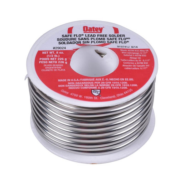 Oatey Plumbing Solder 8 oz Silver Alloy – Lead-Free, Copper and Brass Pipe Fitting Solder
