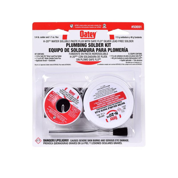 Oatey Plumbing Solder Kit with Silver Alloy, 4 oz - Ideal for Plumbing Repairs