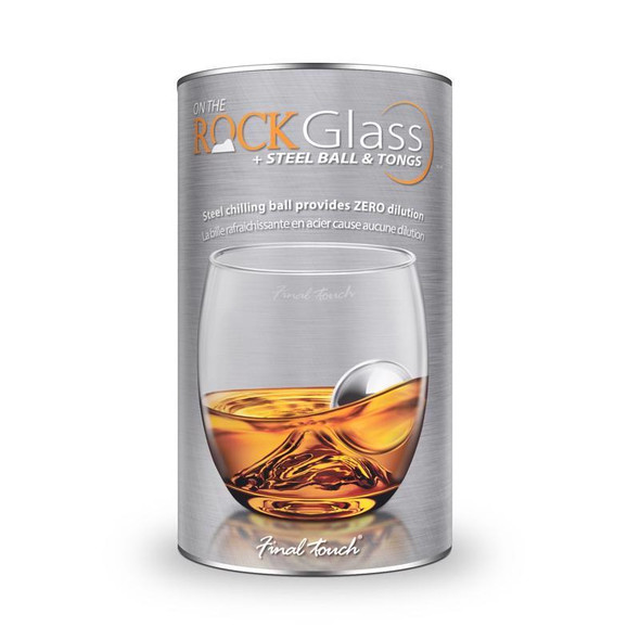 Final Touch Chilling Ball Set Glass and Stainless Steel - 8 oz, Pack of 2