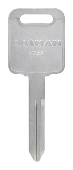 HILLMAN Key Blank for Nissan Vehicles - Model DA39, Brass Head, Double-Sided Traditional Key