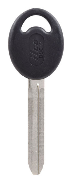 Hillman GM Key Blank B-80PH - Double-Sided Traditional Automotive Key in Black/Silver