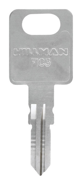 Hillman FIC3 Brass Automotive Key Blank - Traditional Double-Sided Silver Key