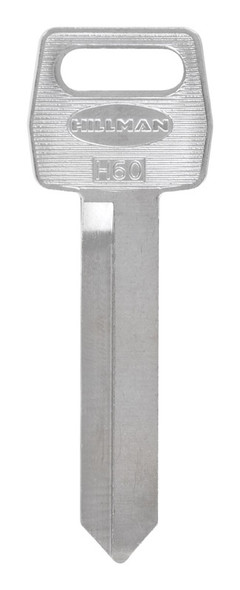 HILLMAN Key Blank for Ford H-60 – Double-Sided Brass Automotive Key in Black and Silver