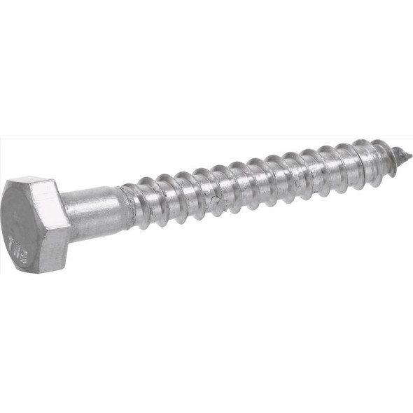 Hillman 1/4 Inch x 3 Inch Stainless Steel Lag Screw, Hex Head, Box of 25