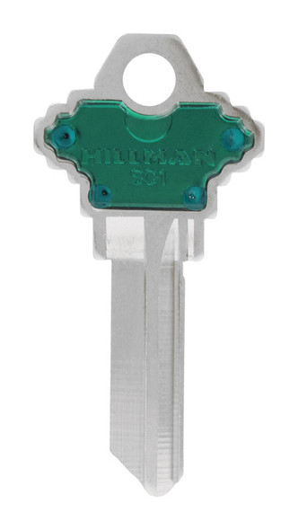 Hillman Key Blank in Green - House and Office Use, Model 86238