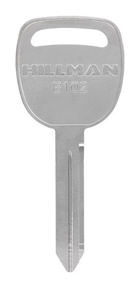 Hillman Automotive Brass Key Blank Model B-102 for GM Vehicles - Silver