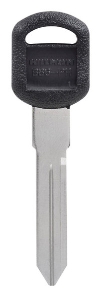 Hillman B-86PH GM Plastic Head Automotive Key Blank - Double Sided Traditional Style, Brass Material, Black/Silver Color