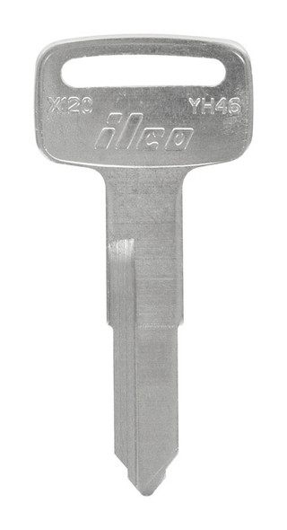 Hillman YM-57/X120 Yamaha Brass Automotive Key Blank - Traditional Double-Sided Silver Key