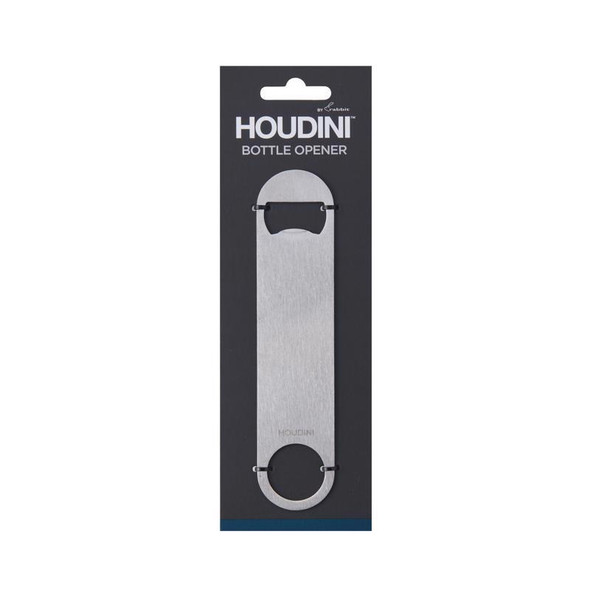 Houdini Stainless Steel Bottle Opener - Durable Bar Tool in Silver
