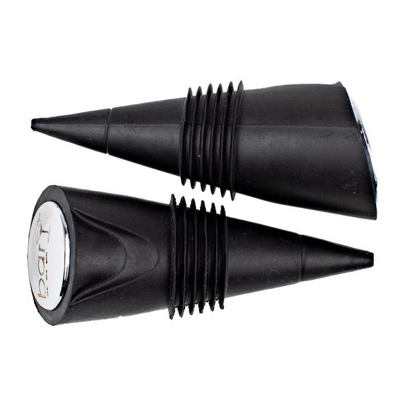 BarY3 Black and Silver Stainless Steel Wine Stopper Set (2-Pack) – Durable Seal for Bottles