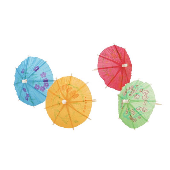 Viovia Umbrella Appetizer Picks Assorted 24-Pack – Durable Polypropylene Food Picks for Party Snacks
