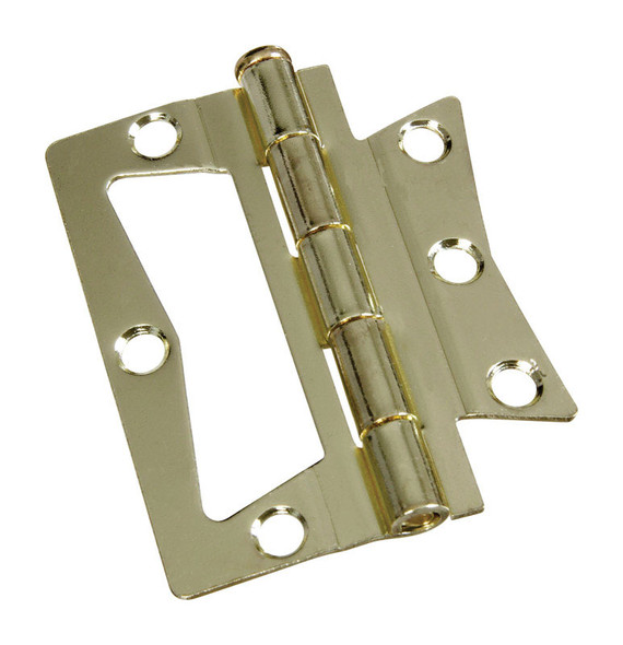 National Hardware Surface-Mounted Brass Hinge 3-inch, Pack of 2