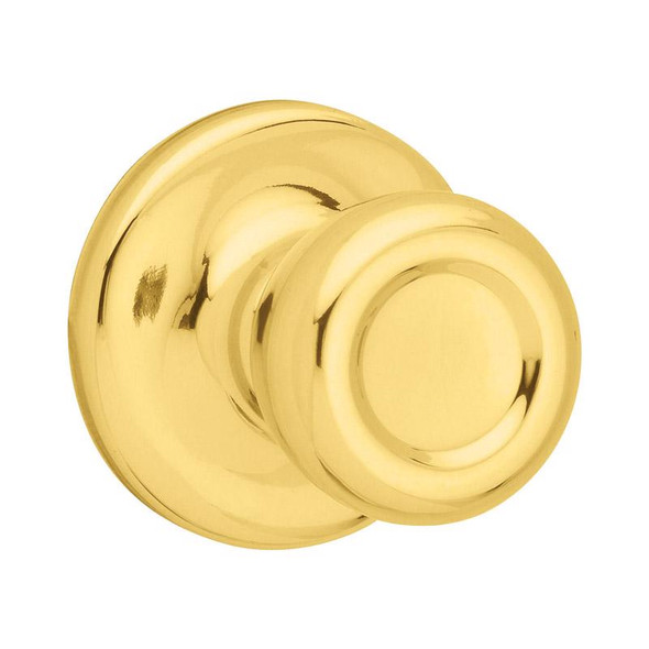 Kwikset Passage Door Knob in Polished Brass, Model 92001-519
