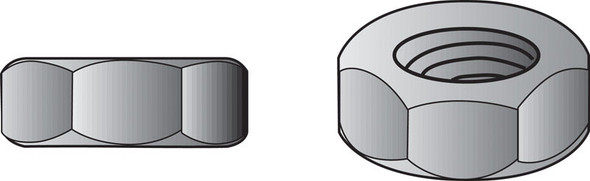 Hillman Hex Nut 1/2 Inch Coarse Thread, Zinc-Plated Steel - Box of 267