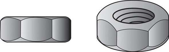 Hillman Hex Nut Steel Coarse Thread 1/4 inch, Zinc-Plated, Boxed, Pack of 1351