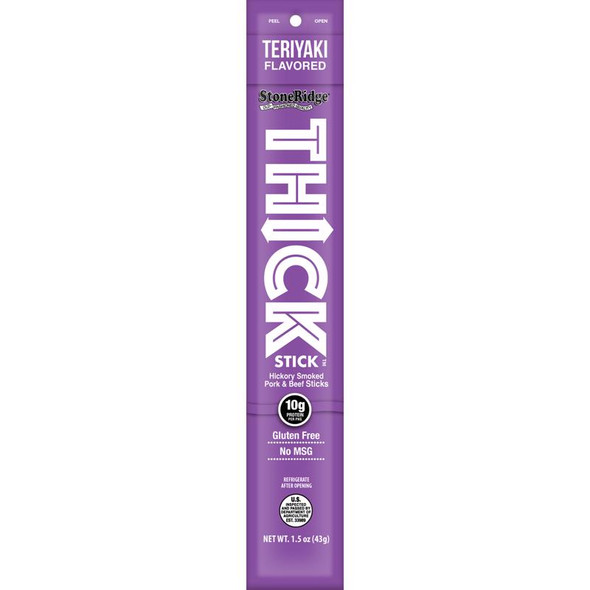 StoneRidge Wholesale Teriyaki Meat Sticks, 1.5 oz - Thick Stick Snack