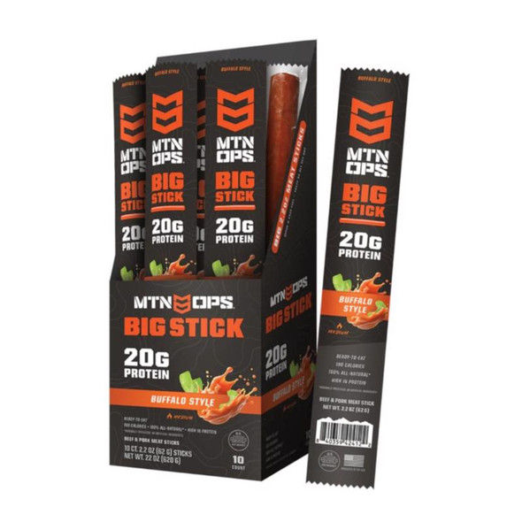 MTN OPS Buffalo Style Beef Stick 2.2 oz – Protein Snack with Bold Flavor