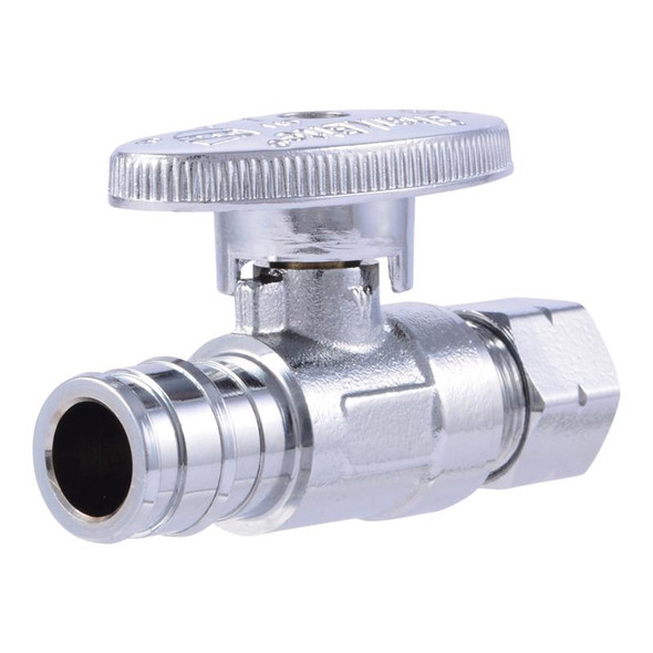 SharkBite Expansion PEX Straight Stop Valve with 1/2 Inch End and 3/8 Inch Compression - Lead-Free Brass