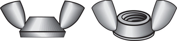 Hillman Wing Nut, 10-24 Coarse Thread, Stainless Steel, Pack of 100