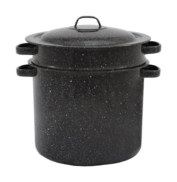 Granite Ware 7.5 Quart Black Ceramic Over Steel Blancher with Nonstick Interior