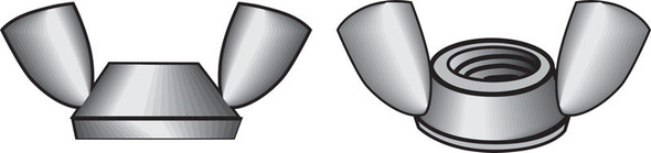 Hillman Stainless Steel 3/8 Inch Coarse Thread Wing Nuts - Box of 50