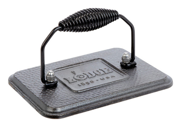 Lodge Logic Cast Iron Bacon Press - 6.75 inch Diameter, Black