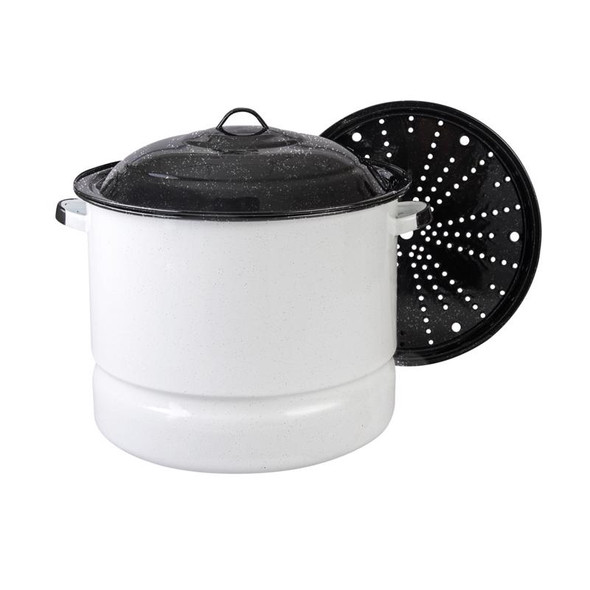 Cinsa 3-Piece Ceramic Over Steel Steamer Set with Heat-Resistant Handles