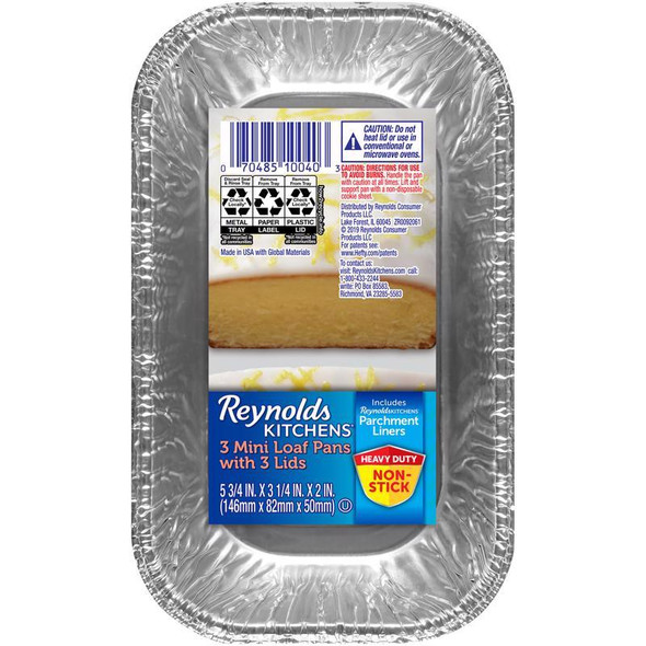 Reynolds Kitchens Blue Aluminum Loaf Pan Set with Lids - 3 Pack