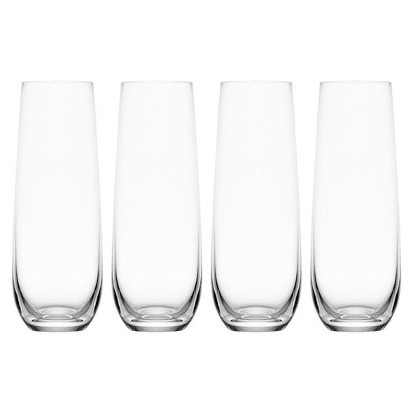 Mikasa Lana 9.5 oz Clear Glass Flute Glasses 4-Pack by Lifetime Brands