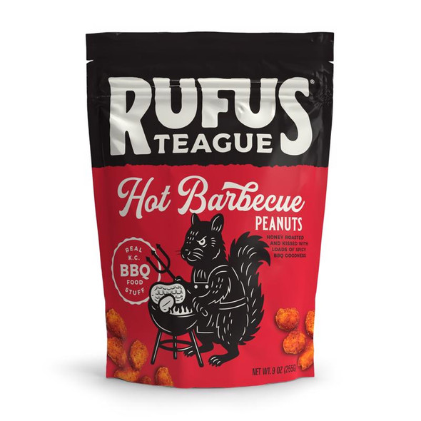 Rufus Teague Hot Honey Roasted BBQ Peanuts – 9 oz Bag