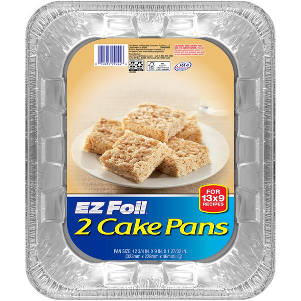 Hefty EZ Foil 13x9 Inch Aluminum Cake Pans, Pack of 2