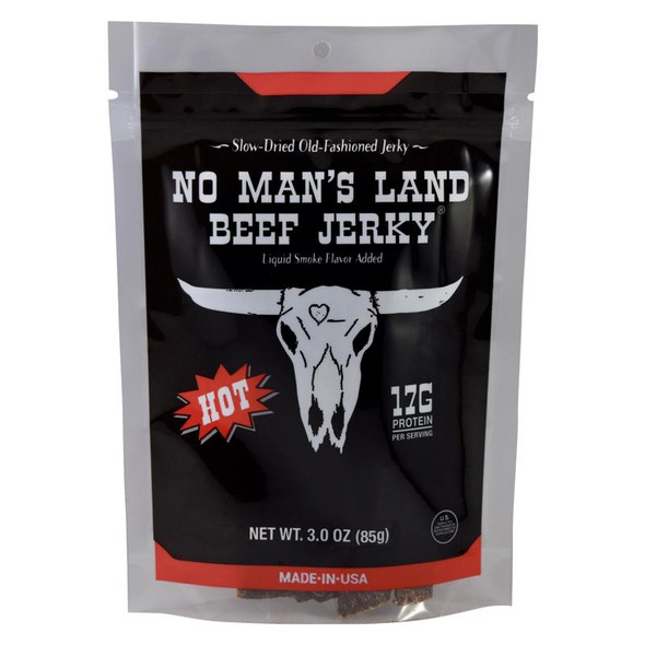 No Man's Land Hot Beef Jerky - 3 oz Pack