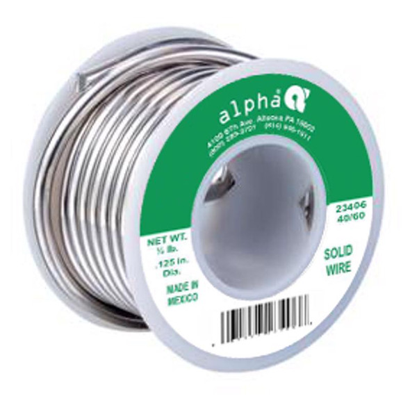 Alpha Metals 40/60 Tin/Lead Solid Wire Solder - 8 oz Container