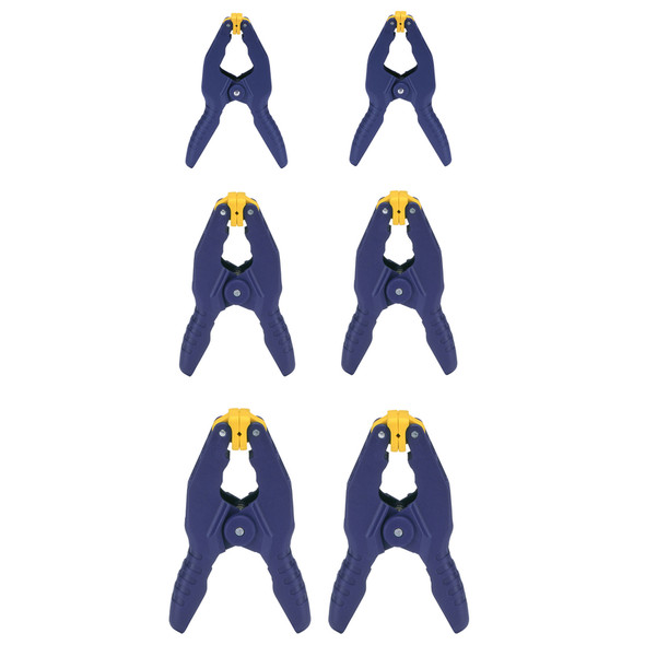 IRWIN Spring Clamp Set, 6-Piece – Durable Plastic Construction for Versatile Clamping Applications
