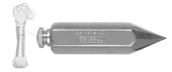 General Tools 8 oz Steel Hexagon Plumb Bob with String