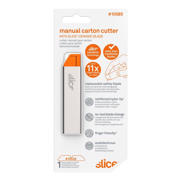 Slice Box Cutter with Ceramic Blade, 6.17-inch Handle, Silver