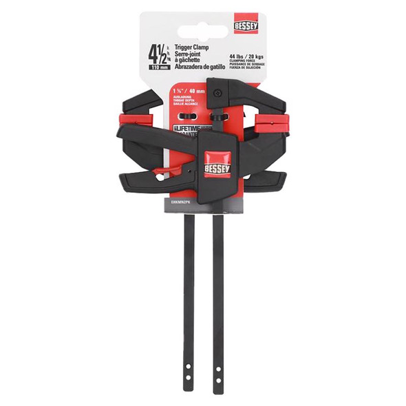 Bessey Clamp Trigger 4.5-inch Pair, Model EHKMICRO-2PK for Precise Holding and Clamping