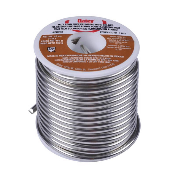 Oatey 20973 Plumbing Wire Solder 97/3 Lead-Free Metal Alloy for Electrical and Plumbing Applications
