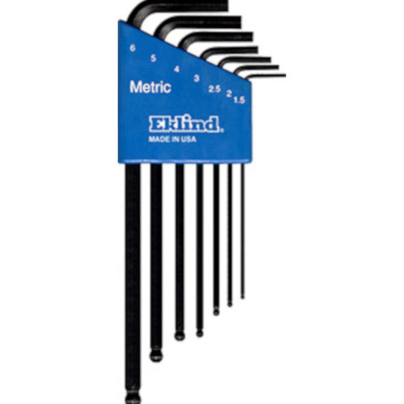 Eklind Tools Ball Hex-L 7-Piece Metric Ball Driver Hex Key Set with Long Arm Handles