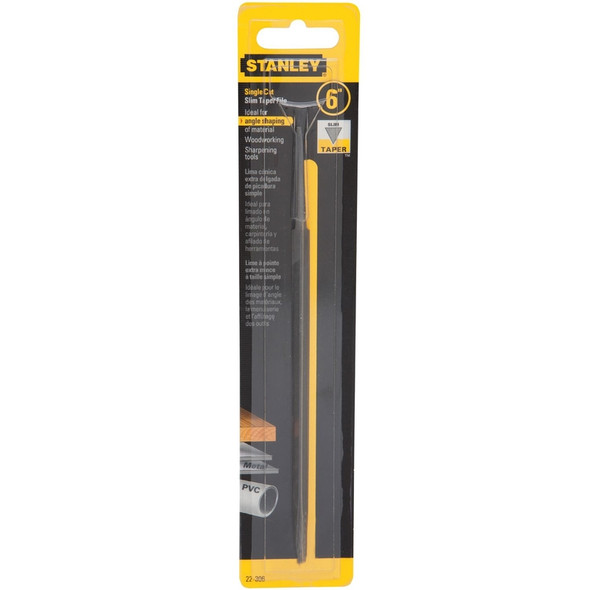 Stanley 22-306 Slim Taper File – 6 Inch General-Purpose Hand Tool for Material Smoothing and Sharpening