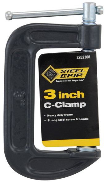 Steel Grip 3-Inch Adjustable C-Clamp for Versatile Woodworking and Metalworking Tasks