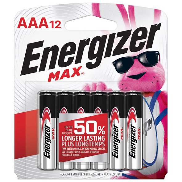 Energizer Max AAA Batteries, 12-Pack – Long-Lasting Alkaline Power