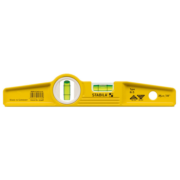STABILA 10-Inch Torpedo Level Model 81S - Accurate Aluminum Spirit Level with 2 Vials