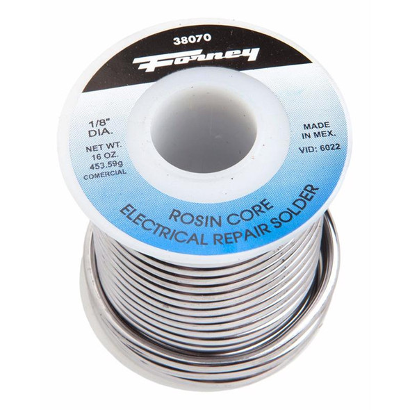 Forney Rosin Core Solder Wire 1/8 inch, 16 oz - Reliable Lead-Based Solder for Electrical Applications