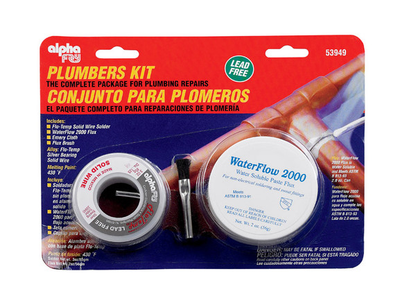 Alpha Fry 6 oz Solder Plumbers Kit - Silver-Bearing Alloy for Reliable Plumbing Repairs