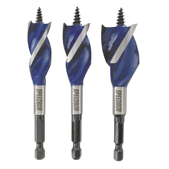 IRWIN Speedbor Max Bit Set 3-Piece – Steel Wood Boring Bits with Quick-Change Hex Shank