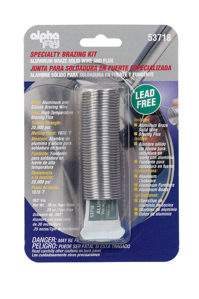 Alpha Fry Braze Wire & Flux Alum - Specialty Brazing Kit Part 53718