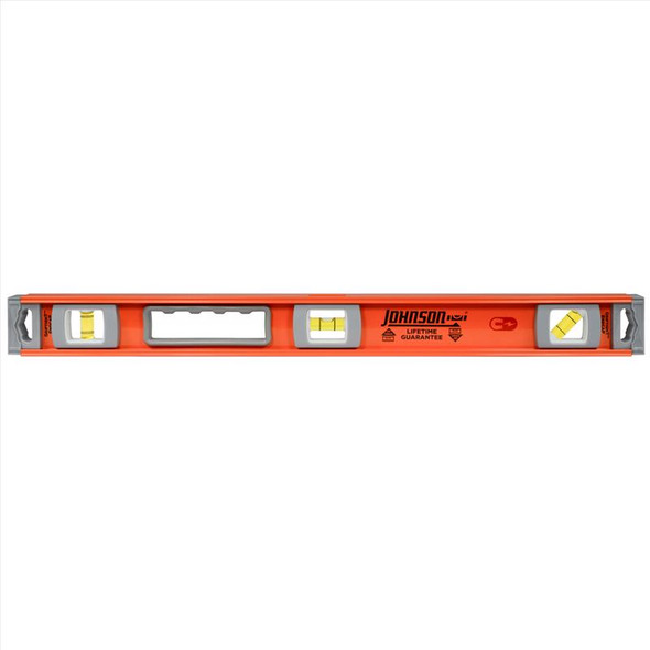Johnson I-Beam Level Aluminum 24 inches – Accurate and Durable with Magnetic Vials