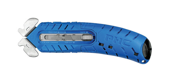 Pacific Handy Cutter E21108-4 Safety Cutter with Lockable Blade, 5.75-Inch Length, Blue